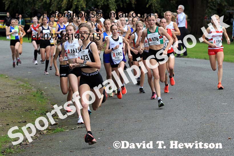 Girls under-15s 2023 Northern 6 and 4 Stage Relays and Youngsters, Birkenhead Park, Wirral.  Photo: David T. Hewitson/Sports for All Pics